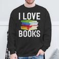 I Love Books Librarian Sweatshirt Gifts for Old Men