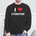 I Love Literature Heart Books Writing Reading Read Write Sweatshirt Gifts for Old Men