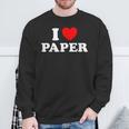 I Love Paper Page Book Drawing Handmade Art Craft News Sweatshirt Gifts for Old Men