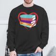 I Love Reading Book Heart Love Books Library Sweatshirt Gifts for Old Men