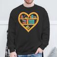 I Love Reading Heart Love Books Reading Club Sweatshirt Gifts for Old Men