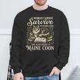 Maine Coon Mom Book Lover Reading Cat Bookworm Sweatshirt Gifts for Old Men