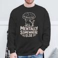 Mentally Somewhere Else Cat Coffee Books Lover Sweatshirt Gifts for Old Men