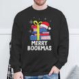 Merry Bookmas Christmas Bookworm Xmas Book Lover Reading Sweatshirt Gifts for Old Men