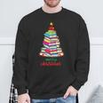 Merry Christmas Tree Book Reading Librarian Sweatshirt Gifts for Old Men