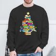 Merry Christmas Tree Reading Books Nerd Sweatshirt Gifts for Old Men