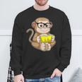 Monkey Nerd Book Glasses Sweatshirt Gifts for Old Men