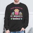 Monkeys And Books Saying With Book And Monkey Sweatshirt Gifts for Old Men