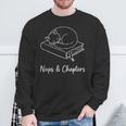 Naps And Chapters Sleeping Cat On Book Line Art Sweatshirt Gifts for Old Men Naps And Chapters Sleeping Cat On Book Line Art Sweatshirt Gifts for Old Men