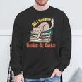 All I Need Is Books And Cats Book Lover Cat Lover Sweatshirt Gifts for Old Men