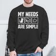My Needs Are Simple Cat Reading Books Tea Sweatshirt Gifts for Old Men My Needs Are Simple Cat Reading Books Tea Sweatshirt Gifts for Old Men