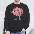 Nerd Brain With Book And Glasses Sweatshirt Gifts for Old Men