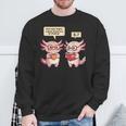 How Many Nights Reading Axolotl Book Lover Cat Reader Sweatshirt Gifts for Old Men
