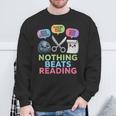 Nothing Beats Reading Rock Paper Scissors Game Book Lover Sweatshirt Gifts for Old Men