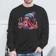 Octopus Reading Book Kraken Book Lover Sweatshirt Gifts for Old Men