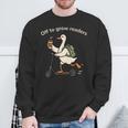 Off To Grow Reader Silly Goose School Librarian Book Lover Sweatshirt Gifts for Old Men