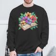 Open Book With Colorful Hibiscus Flowers Bloom Sweatshirt Gifts for Old Men Open Book With Colorful Hibiscus Flowers Bloom Sweatshirt Gifts for Old Men
