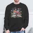 Open Book With Wildflowers Blooming Around Pages Sweatshirt Gifts for Old Men Open Book With Wildflowers Blooming Around Pages Sweatshirt Gifts for Old Men