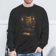 Owl Library Books Wisdom Reading Vintage Scholar Sweatshirt Gifts for Old Men