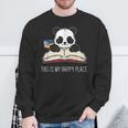 Panda Bear Books Reading Library Saying Sweatshirt Gifts for Old Men