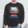 Patriotic Book Reader 4th Of July Bookworm American Flag For Women Kids Men Sweatshirt Gifts for Old Men