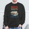 Patriotic Red & Read 4th Of July Book Lover Librarian Sweatshirt Gifts for Old Men