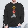 Peace Love Books Book Lovers Bookworm Sweatshirt Gifts for Old Men Peace Love Books Book Lovers Bookworm Sweatshirt Gifts for Old Men