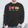 Peace Love Books Reader Librarian Library Book Sweatshirt Gifts for Old Men