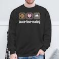 Peace Love Reading Leopard Print Women Girls Kids Read Books Sweatshirt Gifts for Old Men