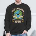 Planet With Books Reader Reading Environmentalist Earth Day Sweatshirt Gifts for Old Men Planet With Books Reader Reading Environmentalist Earth Day Sweatshirt Gifts for Old Men