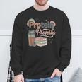 Protein And Proverbs Protein Workout Book Lover Gym Sweatshirt Gifts for Old Men