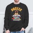 Pug Lovers Who Love To Read PUGEEK Pug With Books Sweatshirt Gifts for Old Men