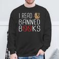 I Read Banned Books Cat Reading A Books Men Women Sweatshirt Gifts for Old Men