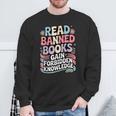 Read Banned Books Gain Forbidden Knowledge Book Enthusiasts Sweatshirt Gifts for Old Men