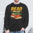 Read More Books Book Worm Library Nerds Librarian Sweatshirt Gifts for Old Men