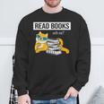 Read Books With Me Cat Lover Book Lover Librarian Reading Sweatshirt Gifts for Old Men