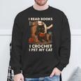 Read Books Crochet & Pet Lazy Cat Coffee Sweatshirt Gifts for Old Men