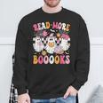Read More Books Ghosts Reading Book Teacher Halloween Sweatshirt Gifts for Old Men