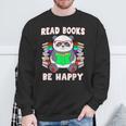 Read Books Be Happy Panda Literacy Reading Teacher Sweatshirt Gifts for Old Men Read Books Be Happy Panda Literacy Reading Teacher Sweatshirt Gifts for Old Men