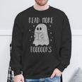 Read More Boooooks Cute Halloween Ghost Reading a Book Sweatshirt Gifts for Old Men