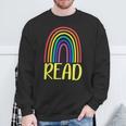 READ Rainbow Read Librarian Teacher Book Readers Reading Sweatshirt Gifts for Old Men