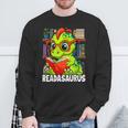 Readasaurus Reading Dinosaur Book Reader Bookworm Sweatshirt Gifts for Old Men