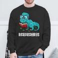 Readasaurus Reading Dinosaur Bookworm Book Reader Meme Sweatshirt Gifts for Old Men