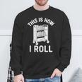 Reader Librarian Library This Is How I Roll Book Cart Meme Sweatshirt Gifts for Old Men