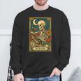 The Reader Skeleton Reading Books Tarot Card Dark Academia Sweatshirt Gifts for Old Men
