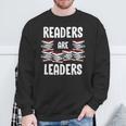 Readers Are Leaders Book Lover Librarian Sayings Quotes Sweatshirt Gifts for Old Men