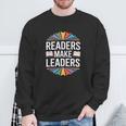 Readers Make Leaders Saying Book Lovers Sweatshirt Gifts for Old Men