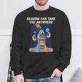 Reading Can Take You Anywhere Astronaut Book Lover Teacher For Men Women Kids Sweatshirt Gifts for Old Men