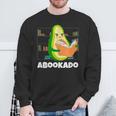 Reading Avocado Book School Librarian Abookado Sweatshirt Gifts for Old Men