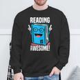 Reading Is Awesome Book Nerd Librarian Sweatshirt Gifts for Old Men